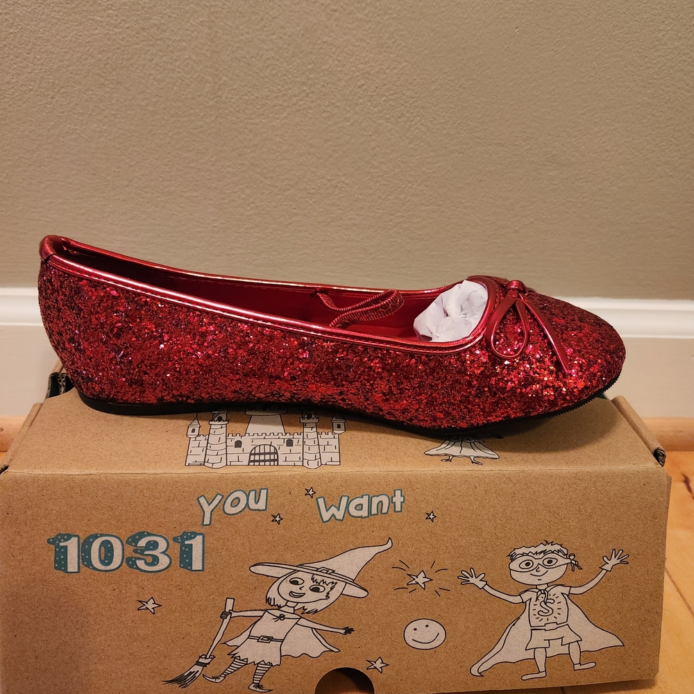 Red Glitter Ballet Flats